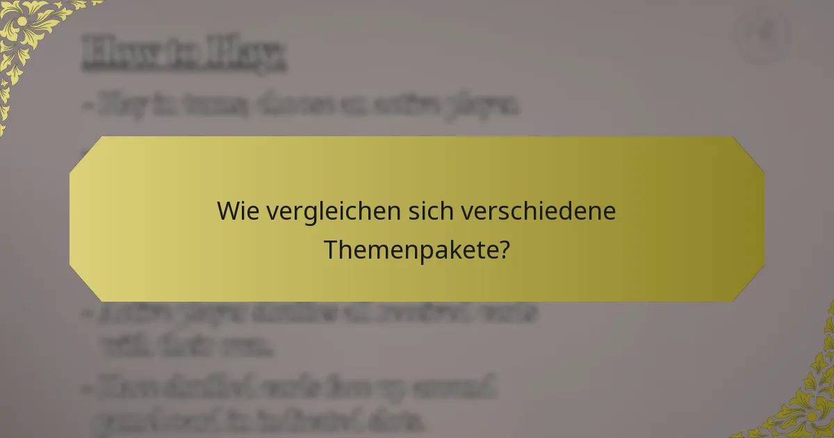 Wie vergleichen sich verschiedene Themenpakete?